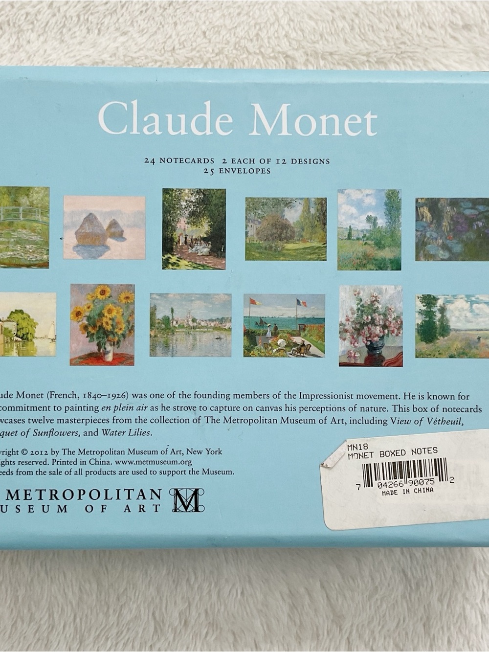 Claude Monet Notecard Box MET Museum 20 Cards 23 Envelopes - Picture 10 of 11